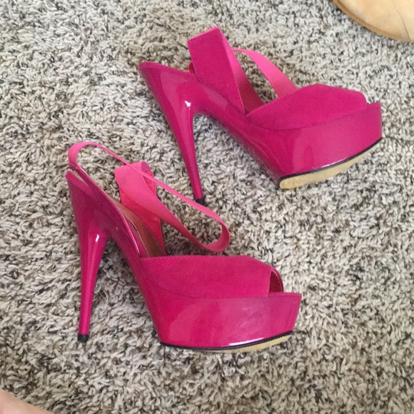 Pink ankle strap heels size 8 - Picture 5 of 5